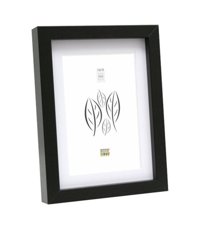 De Knudt Frames Zwarte fotokader met witte passe-partout 13,0 x18,0 cm;10,0 x15,0 cm;