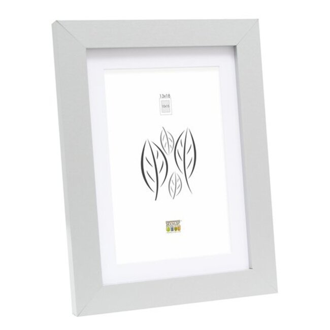 De Knudt Frames Zilverkleurige fotokader met witte passe-partout 13,0 x18,0 cm;10,0 x15,0 cm;