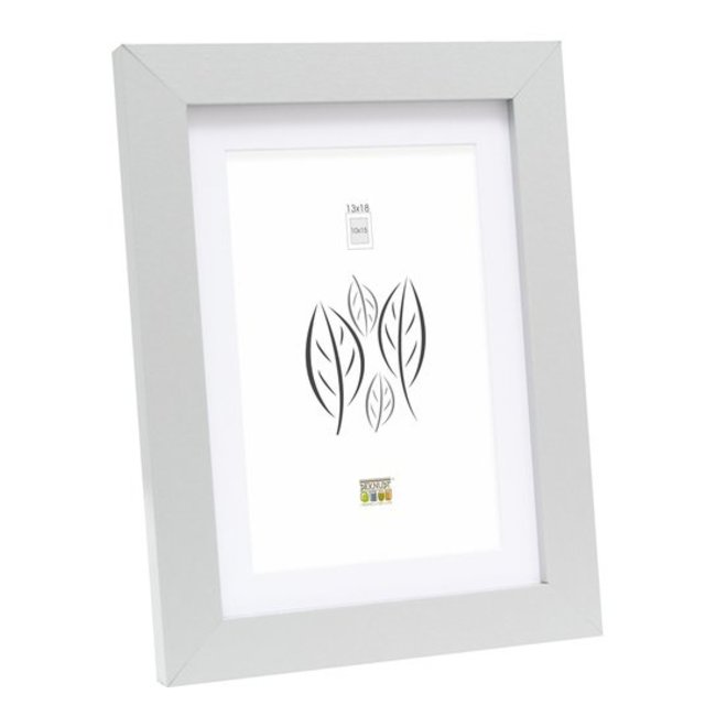 De Knudt Frames Zilverkleurige fotokader met witte passe-partout 18,0 x24,0 cm;13,0 x18,0 cm;