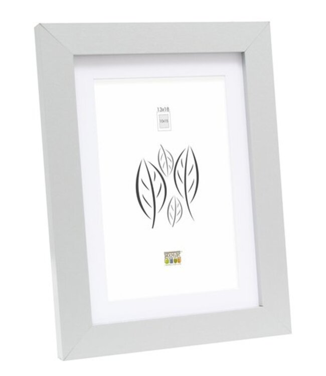 De Knudt Frames Zilverkleurige fotokader met witte passe-partout 20,0 x25,0 cm;15,0 x20,0 cm;