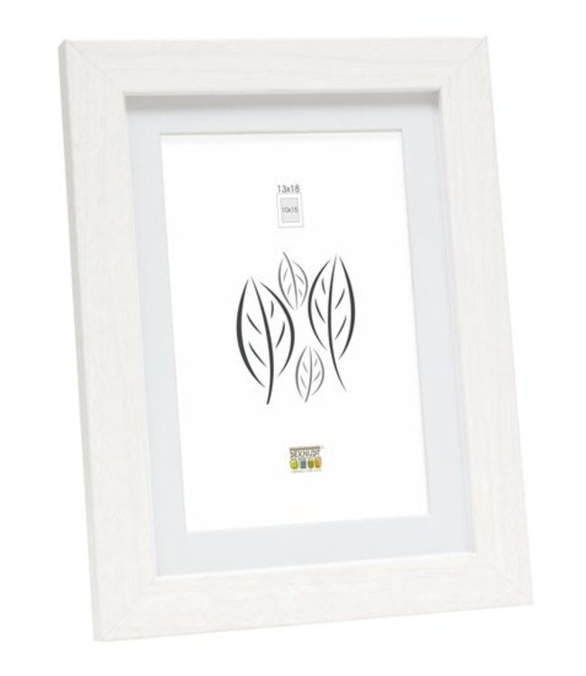 De Knudt Frames Witte fotokader met witte passe-partout 20,0 x30,0 cm;13,0 x18,0 cm;