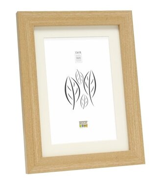 De Knudt Frames Fotokader in eikkleur met passe-partout in gebroken wit 15,0 x20,0 cm;10,0 x15,0 cm;