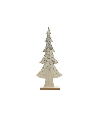 Cosy @ Home Kerstboom strass natuur hout 15x4,5H35cm