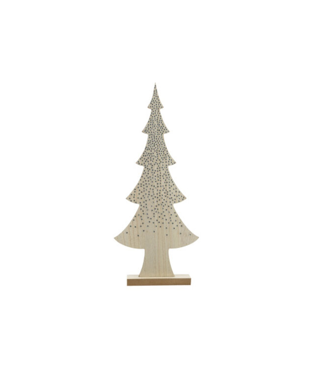 Cosy @ Home Kerstboom strass natuur hout 15x4,5H35cm