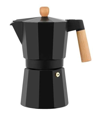 Meter Grondig eenheid Espresso koffiekan 6 tassen zwart aluminium - SuperSoldi