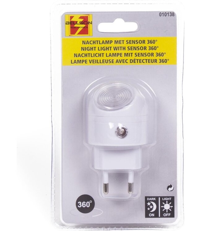 Bellson Nachtlamp met dag en nacht sensor, 360 graden draaibaar