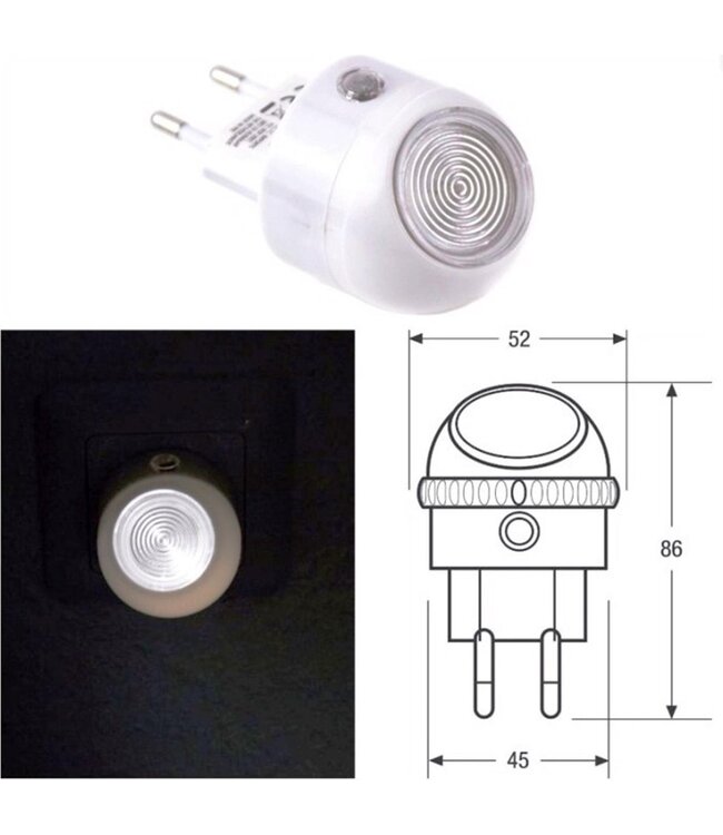 Bellson Nachtlamp met dag en nacht sensor, 360 graden draaibaar