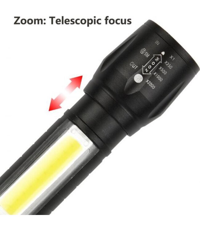 Höfftech Zaklamp tactical 2in1 oplaadbaar
