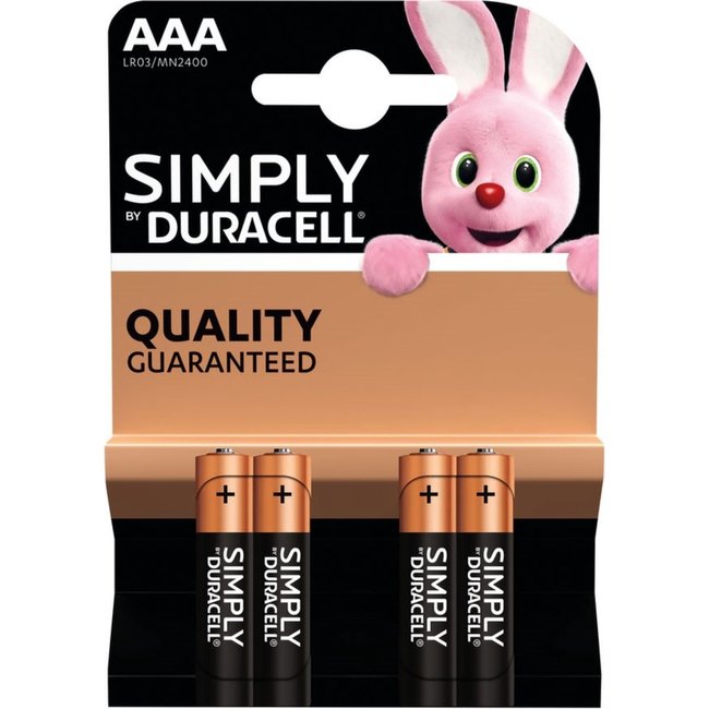 Duracell Basic AAA Batterijen - 4 stuks