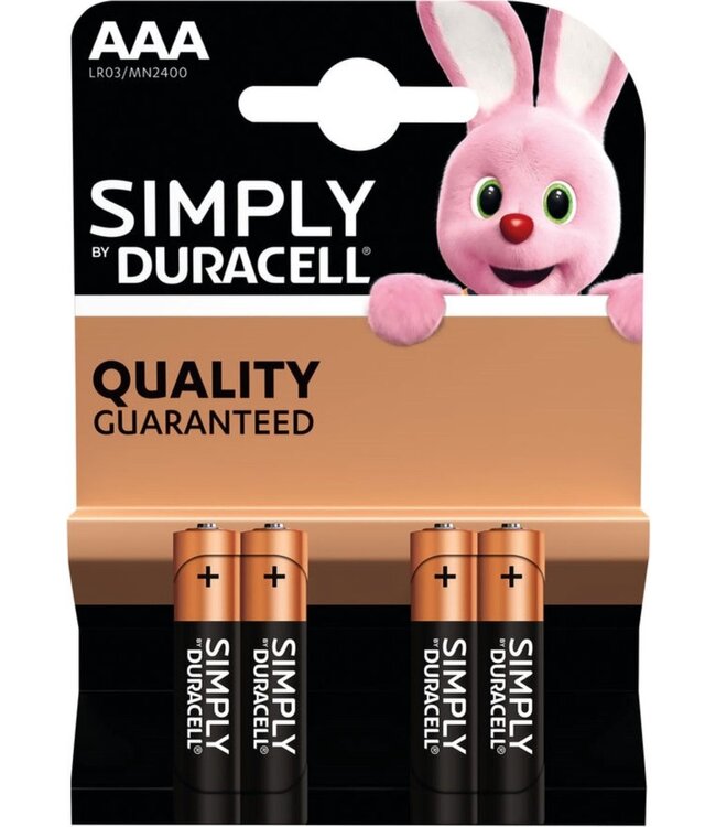 Duracell Basic AAA Batterijen - 4 stuks