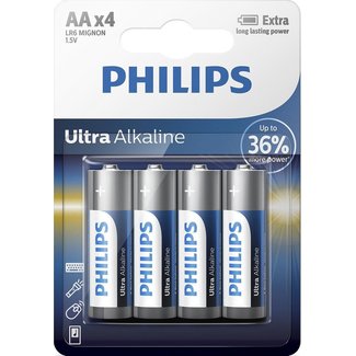 Philips AA Ultra Alkaline Batterijen - 4 stuks