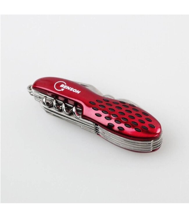 Benson Multifunctioneel Zakmes rood (12 IN 1)