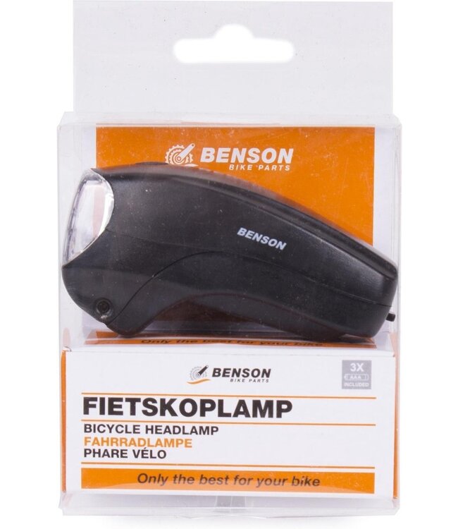 Benson Fietskoplamp LED voorlicht op batterijen 3xAAA