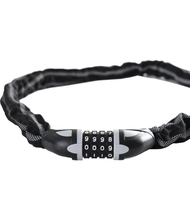 Stahlex Kettingslot Cijferslot Fietsslot | 6mm x 120cm | Staal | 800g | Code zelf instelbaar | Reflectie Beschermhoes