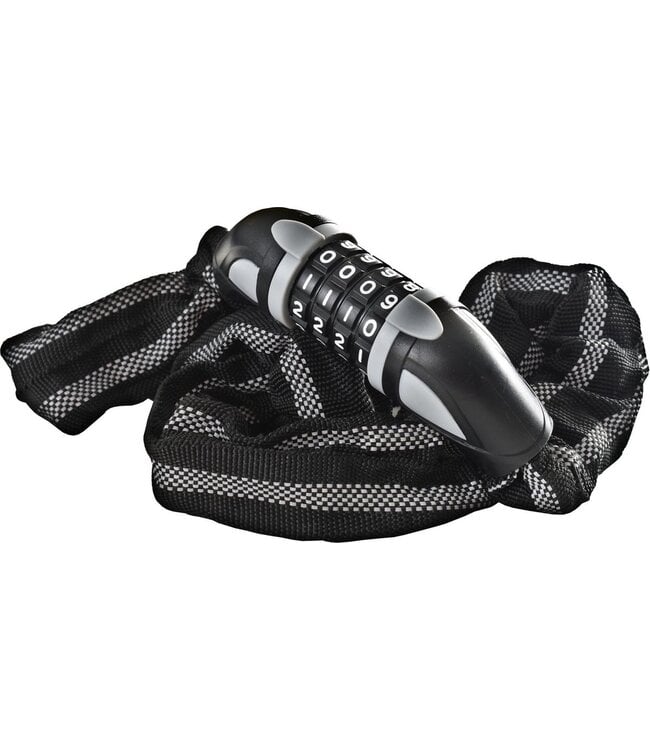 Stahlex Kettingslot Cijferslot Fietsslot | 6mm x 120cm | Staal | 800g | Code zelf instelbaar | Reflectie Beschermhoes