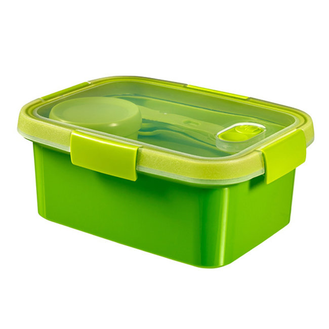 Curver Lunchbox  met bestek en sauscup 1,2L rechthoekig smart to go 20x15x9cm