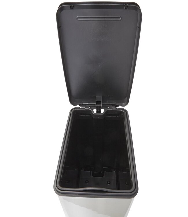 Curver Decobin pedaalemmer slimbin 40L zilver 25x42H61cm