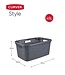 Curver Wasmand naturel Style 45L antraciet 59x38x27cm