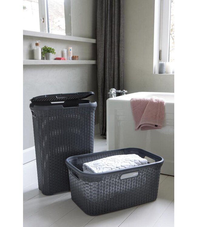 Curver Wasmand naturel Style 45L antraciet 59x38x27cm