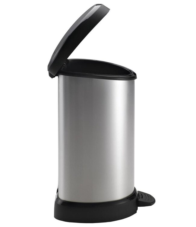 Curver Pedaalemmer zilver-zwart - 20L  - metal look