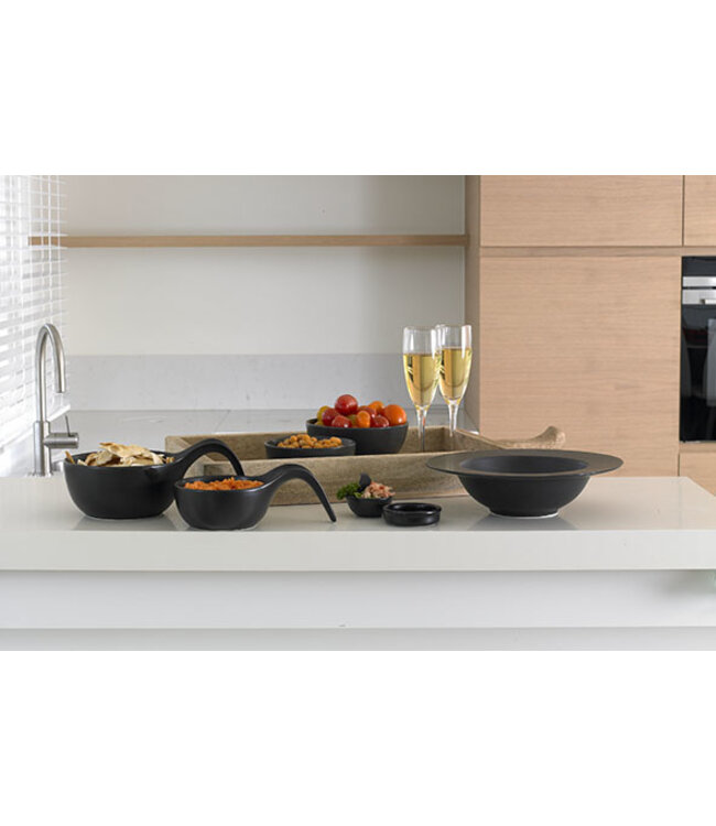 Cosy & Trendy Schaal Black lepelvorm dia.12-20.5H7.5cm