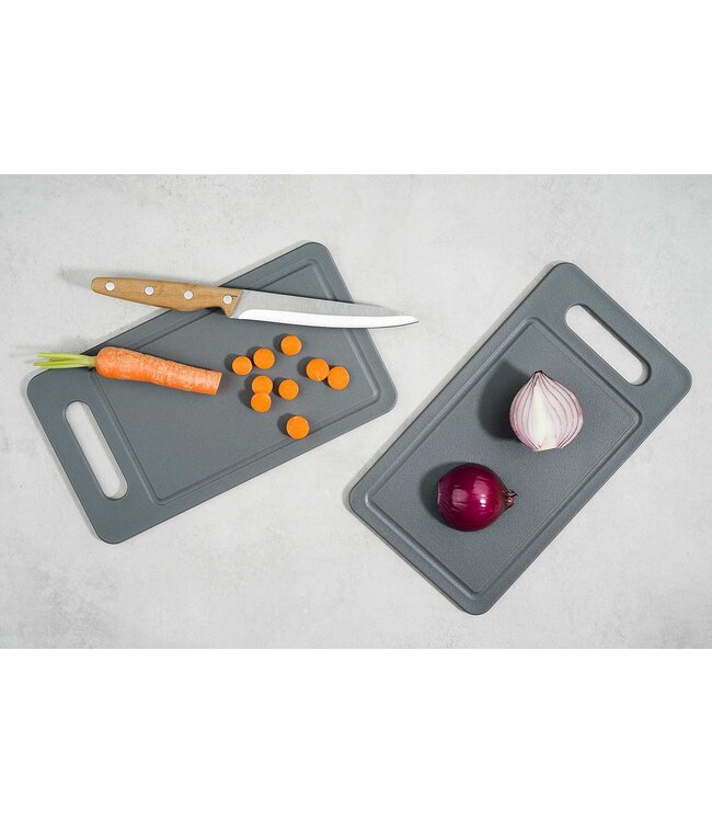 Cosy & Trendy Snijplank - Set 2 - Grijs - 25x14cm met sapgeul