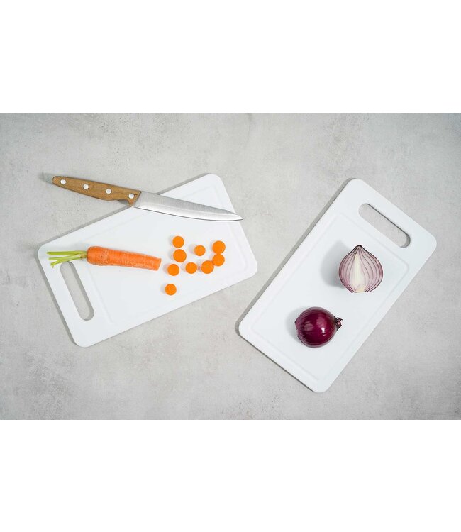 Cosy & Trendy Snijplank - Set 2 - Wit - 25x14cm met sapgeul