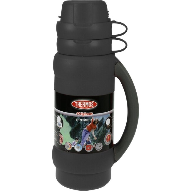 Thermos Isoleerfles - 1L - Zwart - Premier