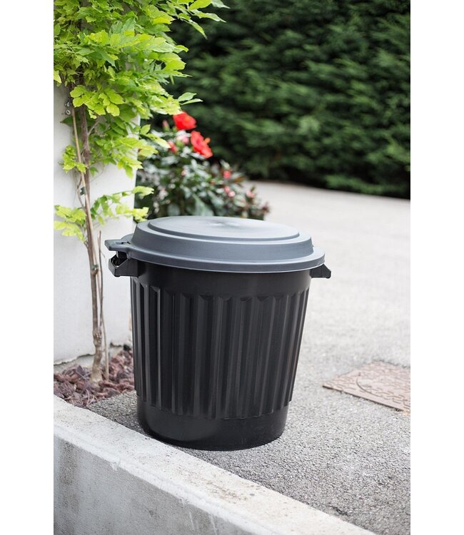 EDA Vuilnisbak met deksel - 80L  - dia.60H57cm - zwart