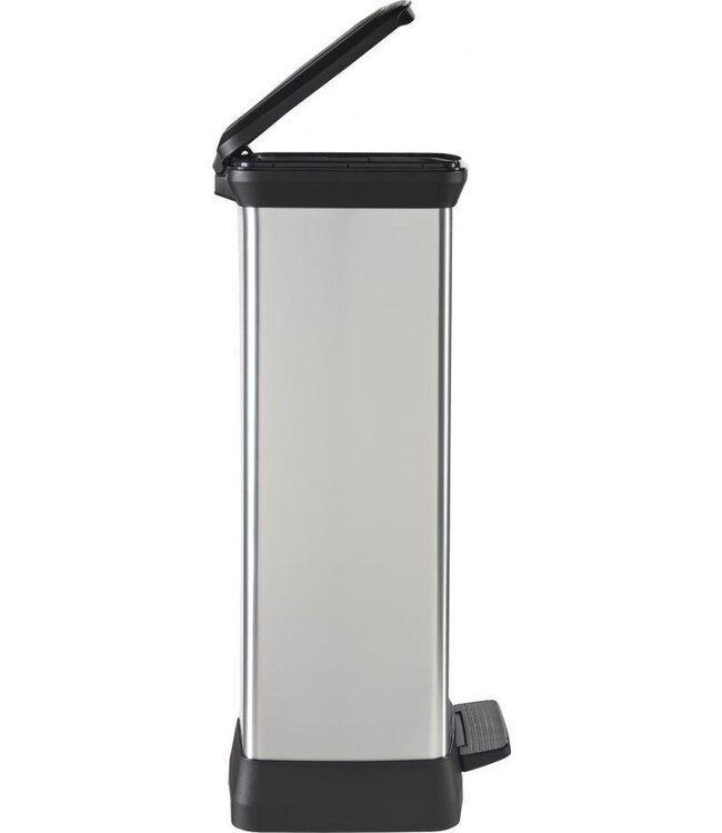 Curver Pedaalemmer - 50 L - Metallic grijs -39x29H72cm