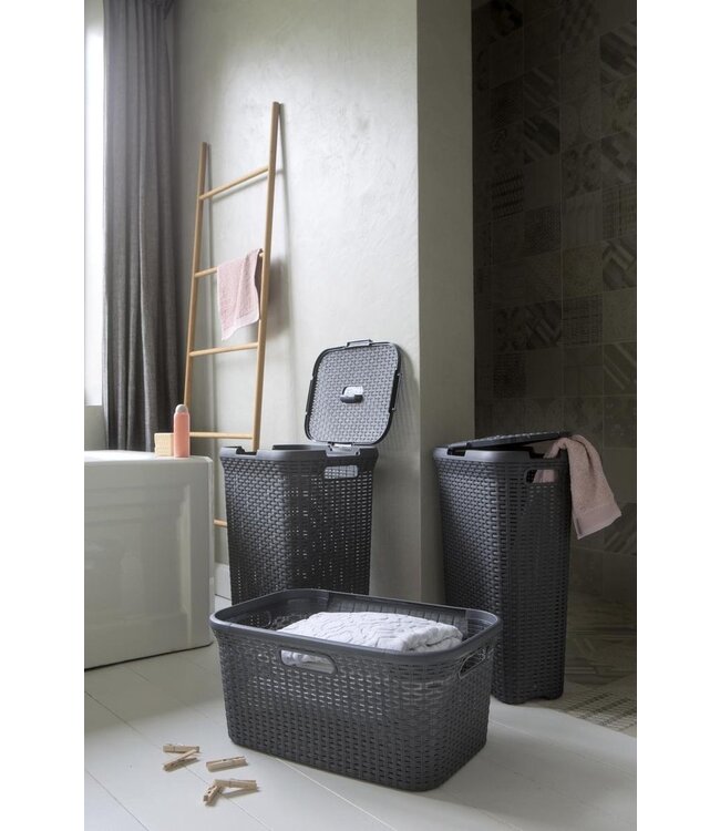 Curver Linnenmand naturel style antraciet 40L