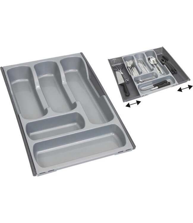 Curver Bestekbak - 5 vaks - Uitschuifbaar naar 7 vaks - 42x30/52x6 cm