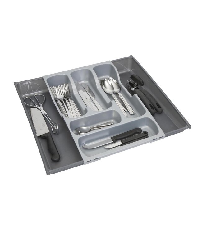 Curver Bestekbak - 5 vaks - Uitschuifbaar naar 7 vaks - 42x30/52x6 cm