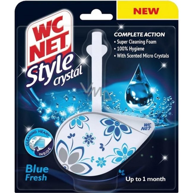 WC NET Toiletblok - Style Crystal Blue Fresh - Met geparfumeerde Microkristallen