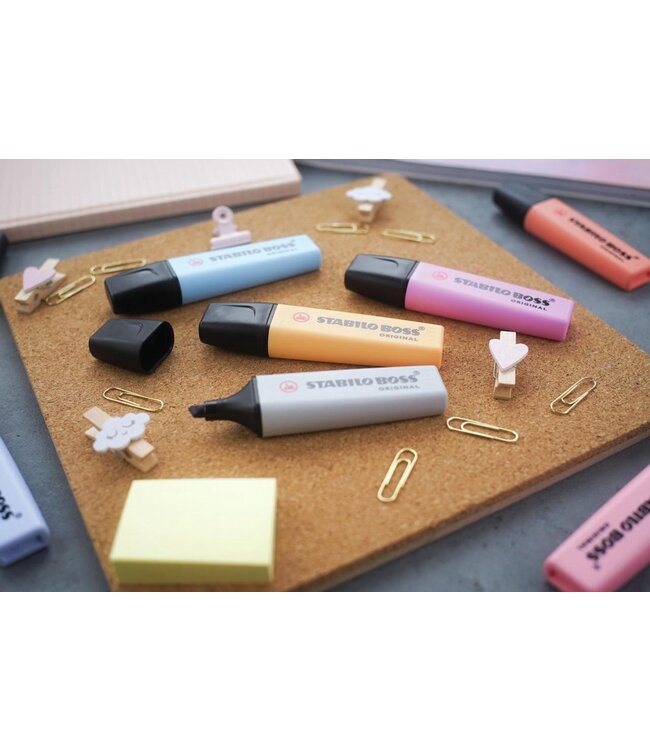 Stabilo BOSS ORIGINAL Pastel - Markeerstift - 15 Stuks Deskset - Met 14 Verschillende Kleuren