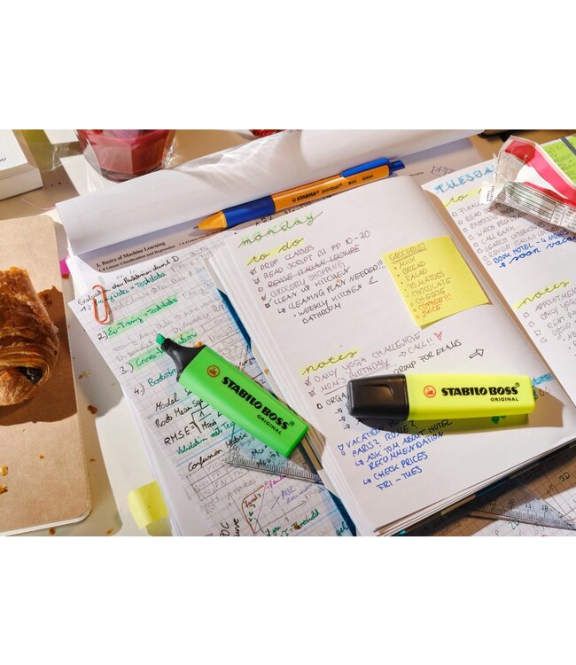 Stabilo Markeerstiften Boss Original - Mooie Fluo&Pastel Kleuren & 1 Deskset - 15 Stiften