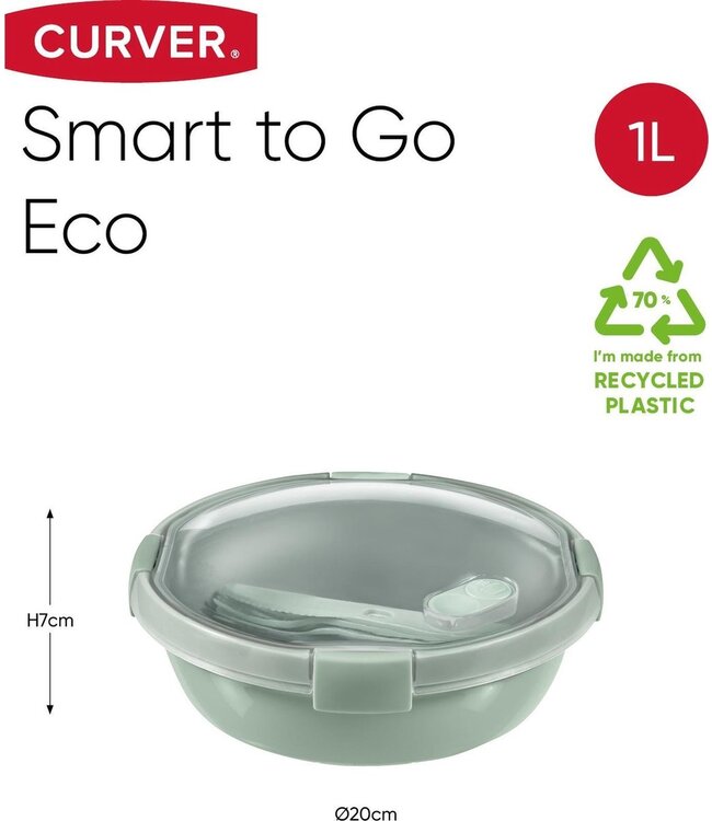 Curver Smart To Go Eco Lunchbox 1L + Bestekset Groen