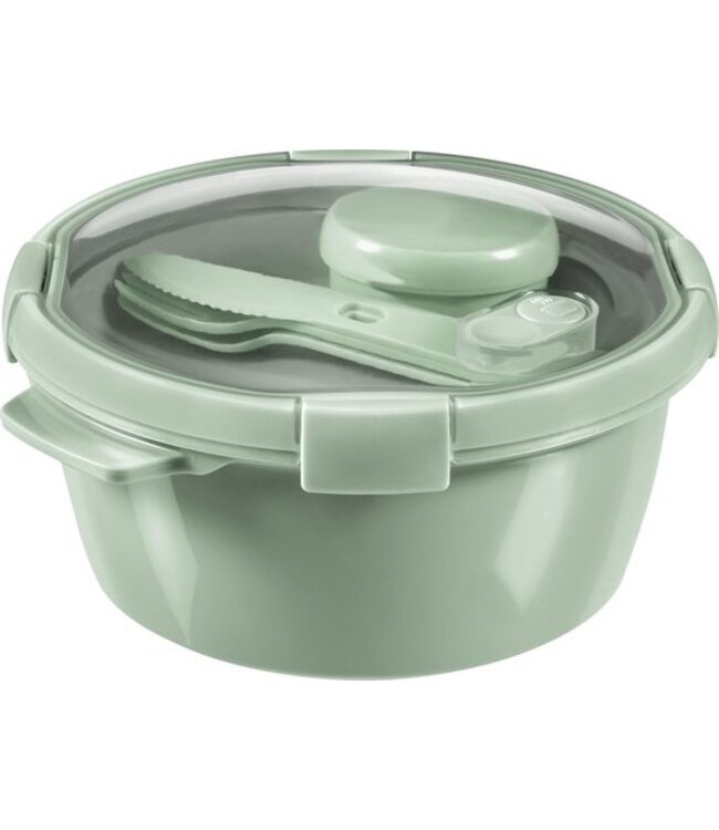 Curver Smart to Go Eco Lunchset Rond 1,6L + Bestekset & Sauscup - Groen