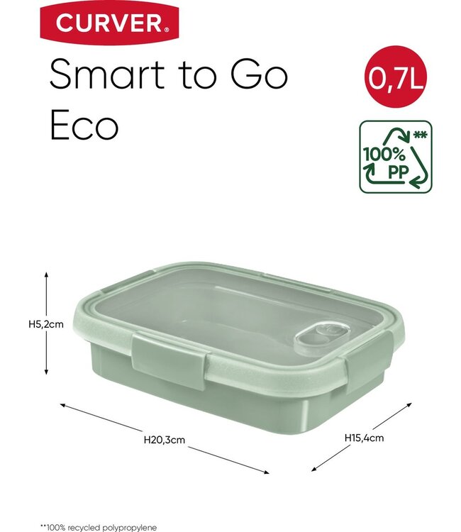 Curver Smart to Go Eco Lunchbox Rechthoekig 0,7L - Groen