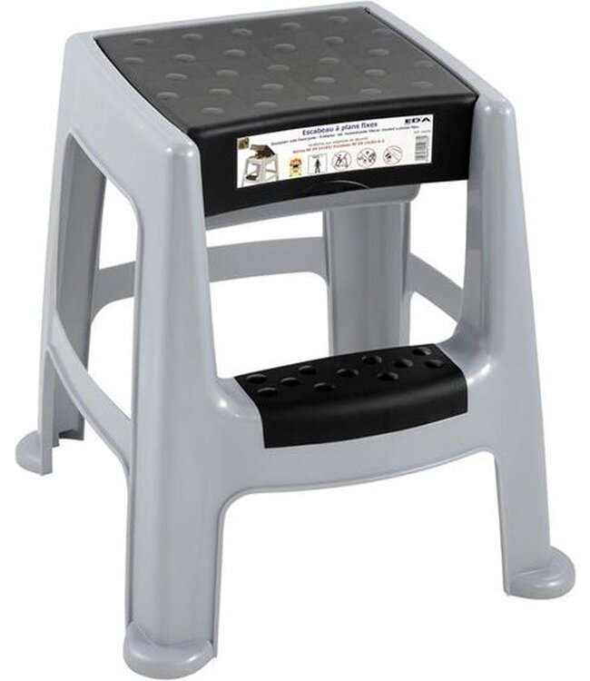 EDA Opstapje grijs/zwart met opbergruimte L47 x B45 x H49 cm