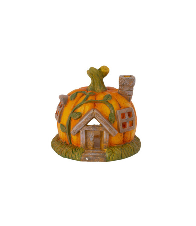 Cosy @ Home Theelichthouder pompoenhuis - dia.14,5H12,7cm - keramiek