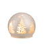 Cosy @ Home Kerstlampje bal - wit - glas - dia.10cm - excl.3AA batterijen