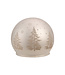 Cosy @ Home Kerstlampje bal - wit - glas - dia.10cm - excl.3AA batterijen