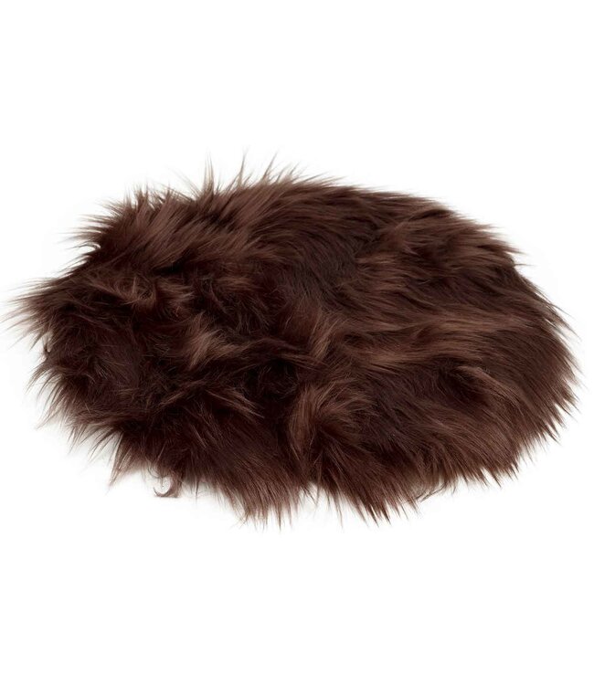 Cosy @ Home Onderlegger fur - bruin - dia.35cm