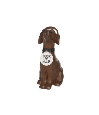 Cosy @ Home Decohond Dogs Rule - Bruin - H21cm