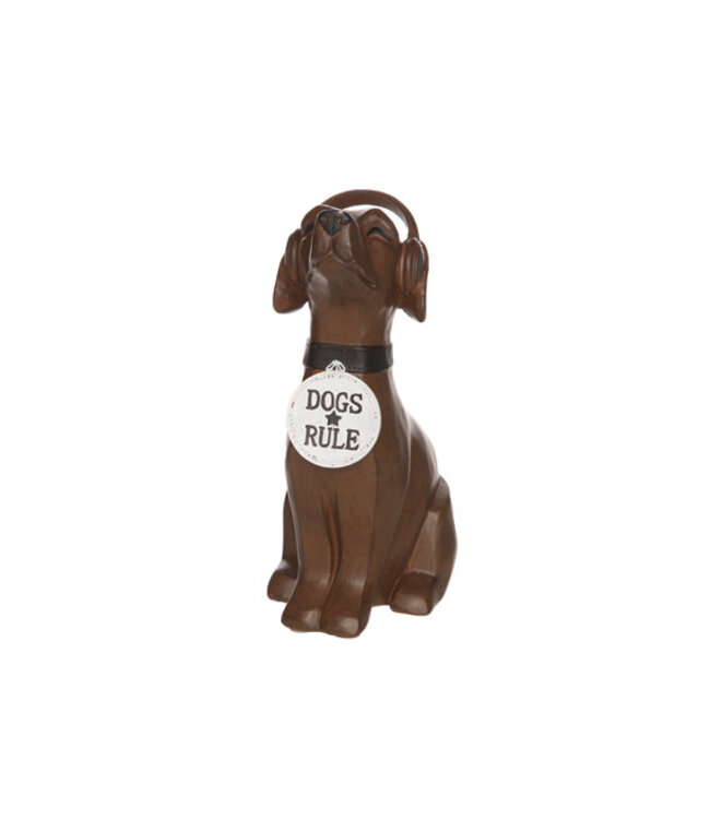 Cosy @ Home Decohond Dogs Rule - Bruin - H21cm