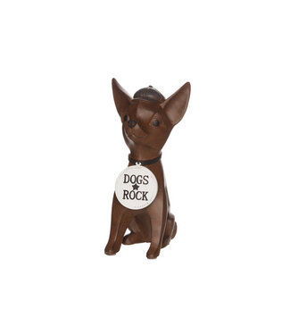 Cosy @ Home Decohond Dogs Rock - Bruin - H23cm