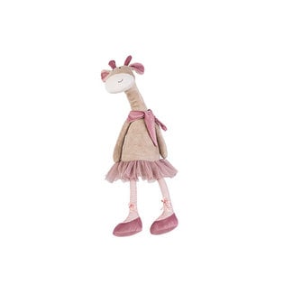 Cosy @ Home Giraf met losse beentjes - beige/roze - H55cm