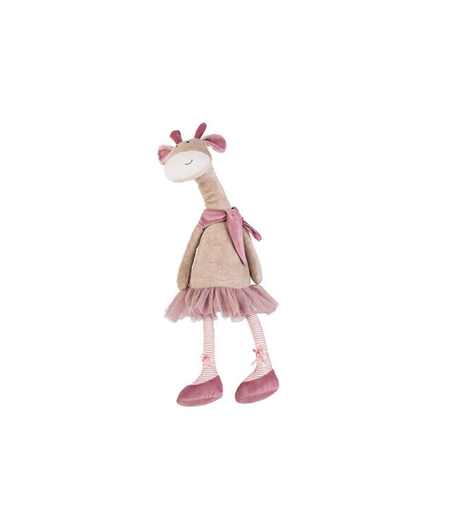 Cosy @ Home Giraf met losse beentjes - beige/roze - H55cm