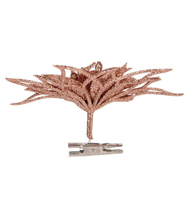 Cosy @ Home Kerstroos met clip - glitter roze- dia.14cm